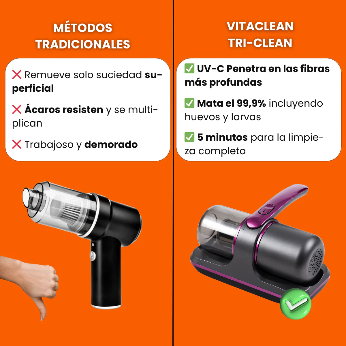 VeroClean™ | Aspiradora Portátil UV Inalámbrica| Poder de Succión y Esterilización Total