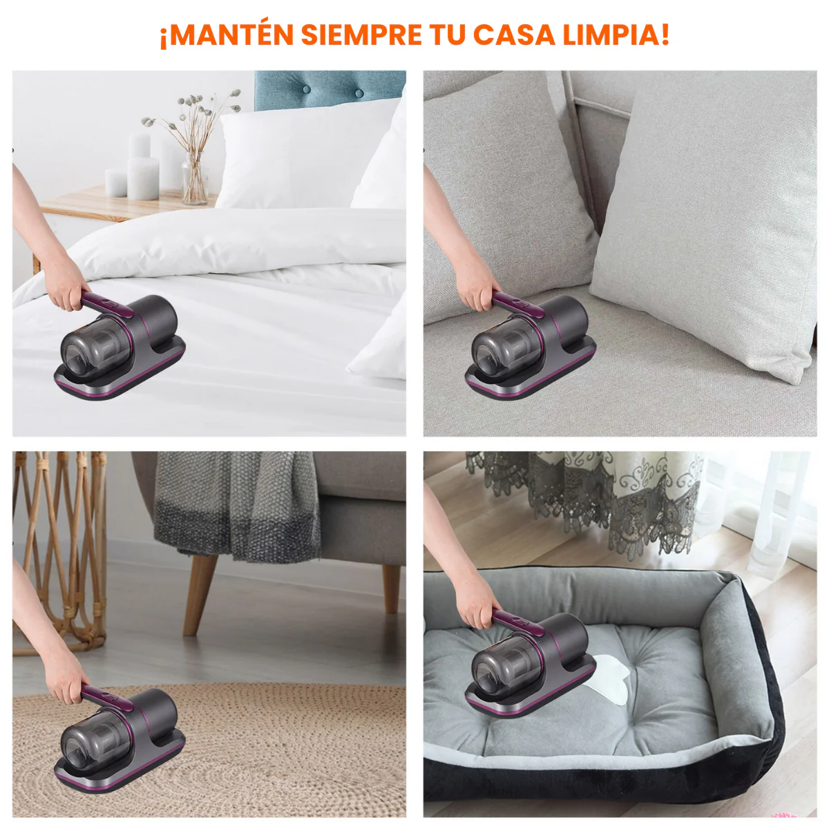 VeroClean™ | Aspiradora Portátil UV Inalámbrica| Poder de Succión y Esterilización Total